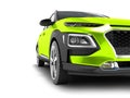 Modern light green car crossover for travel with black insets in Royalty Free Stock Photo