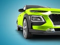 Modern light green car crossover for travel with black insets in Royalty Free Stock Photo