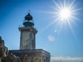 Modern lighthouse at the most southern point of greek mainland Royalty Free Stock Photo