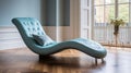 Modern Lilac Leather Chaise Lounge On Wooden Floor In London