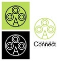 modern line art creative company logo connect circle white logo