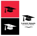 modern line art creative company logo hat education white logo sample
