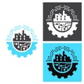 modern line art creative company logo industrial technology