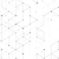 Modern line art pattern with connecting lines on white background. Connection structure. Abstract geometric graphic