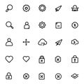 Modern Line Art Vector Icon Set for User Interface Design Royalty Free Stock Photo
