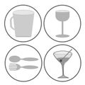 Modern Line Chef Restaurant Food Cuisine Icons and Symbols Set for Mobile Interface