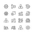 Artificial Intelligence and Human Resources Line Icons Set Isolated on White Background Royalty Free Stock Photo