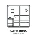 Modern Line Style Sauna Logotype Template.