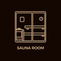 Modern Line Style Sauna Logotype Template.