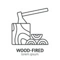 Modern Line Style Wood-Fired Logotype Template. Royalty Free Stock Photo