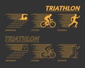 Modern line triathlon symbol.