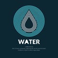 Modern line vector logo of the water drop.