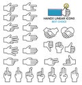 Modern linear design vector hand icons and
