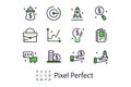 Modern linear startup icons in flat style