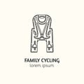 Modern Linear Style Child Bike Seat Logotype Template.