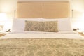 Modern linen bedding wood headboard