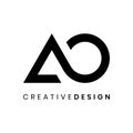 Modern linked letter AO logo design vector infinity concept. Creative initial AO logo design Royalty Free Stock Photo