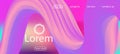 Modern Liquid Flow Banner. Landing Page, Pink, Purple Background. Geometric Royalty Free Stock Photo