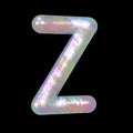 Modern Liquid Marble Holographic 3D illustration Letter Z Uppercase