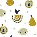 modern lite colorful fruit abstract pattern minimal style unique object on white