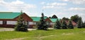 Modern livestock farm with stables