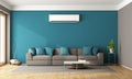 Modern living room with air conditioner Royalty Free Stock Photo