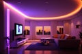 Modern living room colors lights. Generate Ai