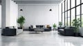 Modern living room in a dark style. A stylish office of a psychologist, a sofa and an armchair Royalty Free Stock Photo