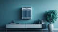 Modern interior of the living room with air conditioning. Royalty Free Stock Photo