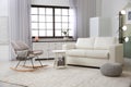 Modern living room interior with comfortable sofa Royalty Free Stock Photo