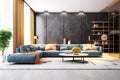 Modern living room interior design render. Generative ai concept