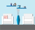 Modern living room interior. Flat style illustration.