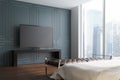 Gray living room, TV set side Royalty Free Stock Photo