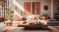 Modern Living Room With Mesoamerican Influences: 3d Rendering