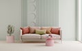Modern living room with pastel colours Royalty Free Stock Photo