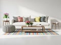 Modern living room setup isolated on white background Royalty Free Stock Photo