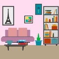 Modern living room vector illustration Royalty Free Stock Photo