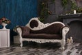 Modern Living Room vintage sofa and furniture, interior design Royalty Free Stock Photo