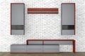 Modern Living Room Wall Unit. 3d Rendering Royalty Free Stock Photo