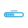 Modern loading bar progress indicator in blue color on transparent background Royalty Free Stock Photo