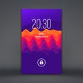 Modern lock screen for mobile apps. Abstract background with trendy gradients. Can be used for advertising, marketing, Royalty Free Stock Photo