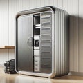 A sleek and modern travel locker that is security and continence for traveller. Royalty Free Stock Photo
