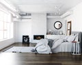 Modern loft bedroom Royalty Free Stock Photo