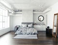 Modern loft bedroom Royalty Free Stock Photo