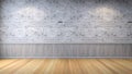 Modern loft interior ,living room,wood flooring and bricks wall background Royalty Free Stock Photo