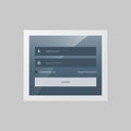 Modern login form design in gray and blue theme Royalty Free Stock Photo