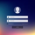 Modern login form interface design with username and password Royalty Free Stock Photo