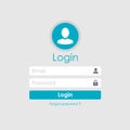 Modern Login form page. Website UI vector elements. - Vector Illustration with Flat Background Royalty Free Stock Photo