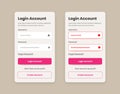 Modern login or user verification page design with error state for web and mobile ui