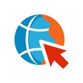 Globe And Cursor Internet Global Logo Design Royalty Free Stock Photo